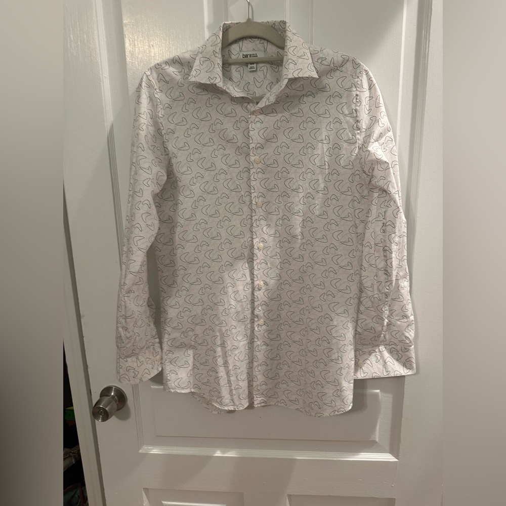 Retro style boomerang print men’s shirt